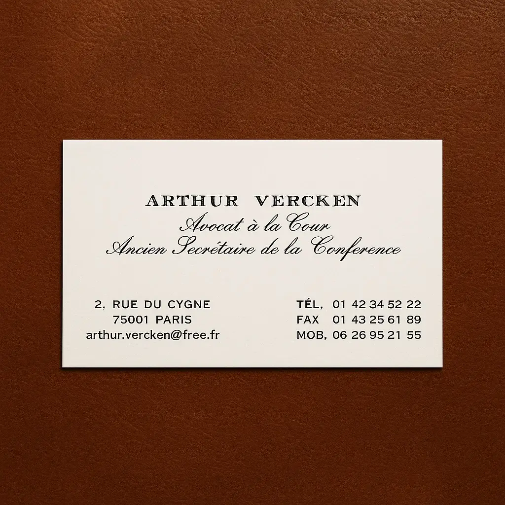 Carte de visite Arthur Vercken